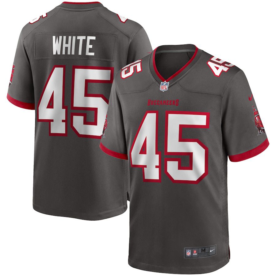 Men Tampa Bay Buccaneers 45 Devin White Nike Pewter Game NFL Jersey